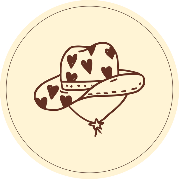 Illustrated cowboy hat icon for Milk it Cowgirl cookie flavour.