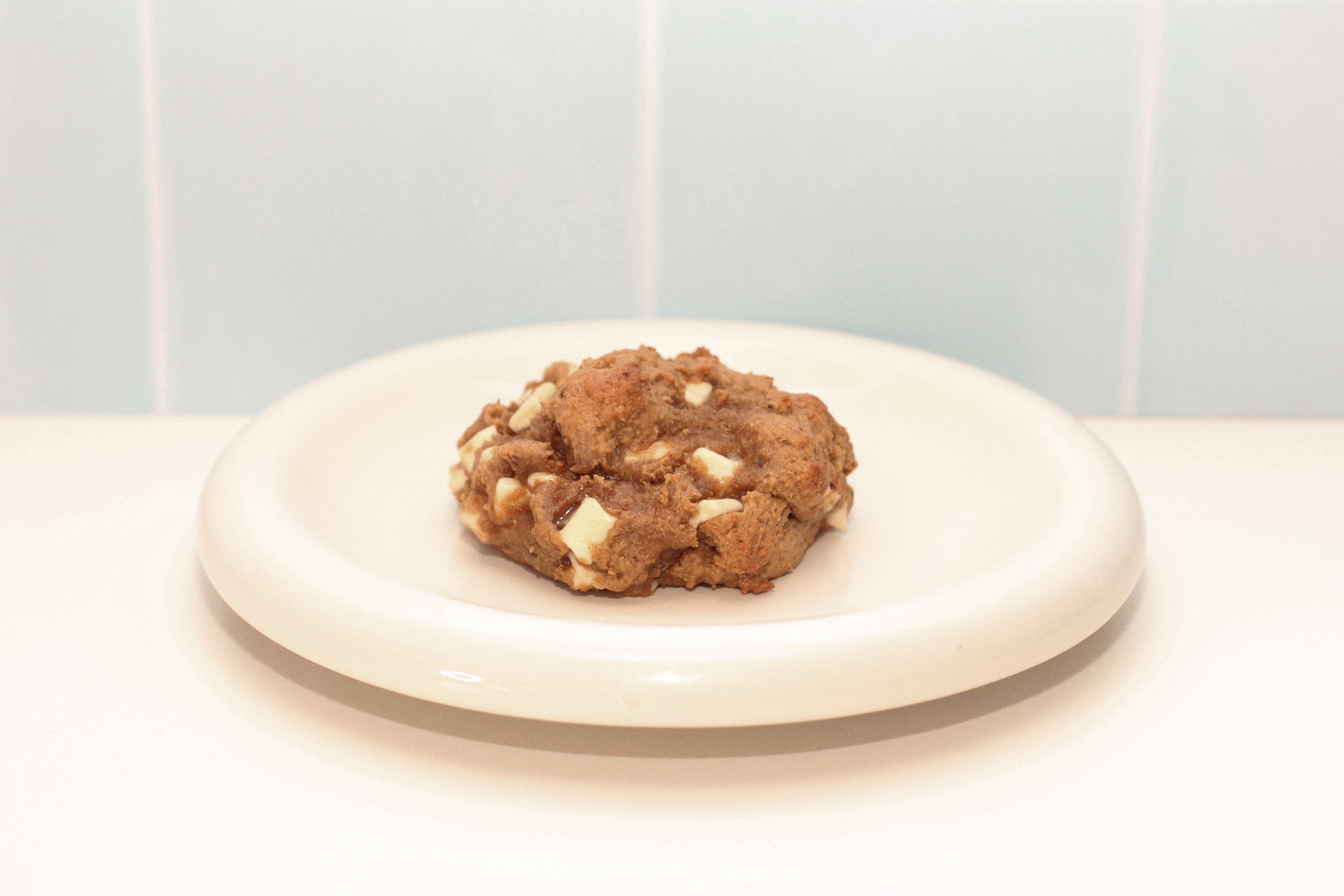 Close-up of Milk it creamy banana pudding lactation cookie  – breastfeeding snack made with oats, flaxseed, and brewer’s yeast